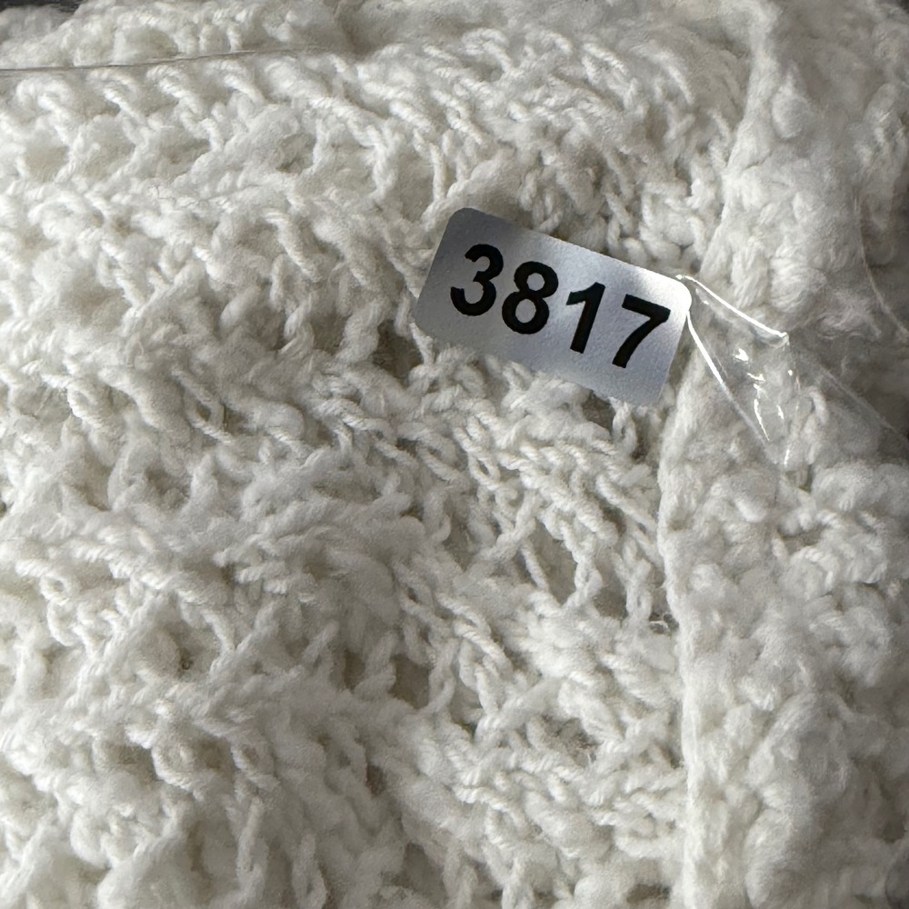 Pure Jill Cotton Knit Hoodie Sweater V Neck Long Sleeve Casual White Size M READ - Picture 10 of 10